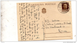 1942  CARTOLINA CON ANNULLO CASTIGLIONCELLO LIVORNO - Storia Postale