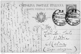 1919    CARTOLINA CON ANNULLO BERGAMO CENTRO - Interi Postali