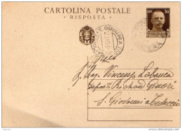 1939    CARTOLINA CON ANNULLO S. GIOVANNI A TEDUCCIO NAPOLI - Interi Postali
