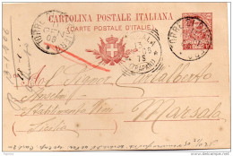 1906  CARTOLINA CON ANNULLO TORRE DI RUGGIERO CATANZARO - Postwaardestukken