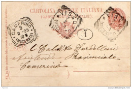 1898  CARTOLINA CON ANNULLO VISSO MACERATA - Entero Postal