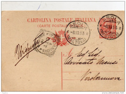 1913  CARTOLINA CON ANNULLO ASOLA MANTOVA + VEROLANUOVA - Marcophilia