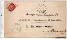 1884  LETTERA CON ANNULLO VEROLANUOVA BRESCIA - Marcofilía