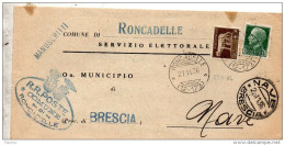 1936  LETTERA CON ANNULLO  RONCADELLE BRESCIA - Marcophilie
