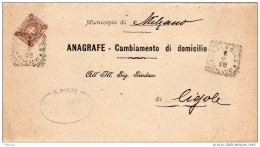 1899  LETTERA  CON ANNULLO PRALBOINO BRESCIA - Marcophilie