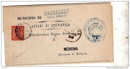 1885   LETTERA CON ANNULLO GRANAROLO DELL'EMILIA IN CORSIVO BOLOGNA - Marcofilie