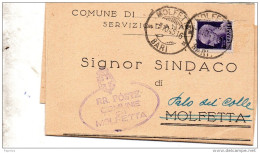 1945  LETTERA CON ANNULLO MOLFETTA BARI - Poststempel