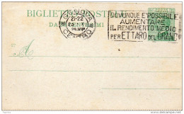 1929    CARTOLINA CON ANNULLO GENOVA +TARGHETTA - Interi Postali