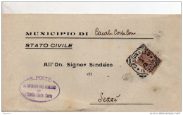 1912  LETTERA CON ANNULLO CRUSINALLO NOVARA - Marcofilía