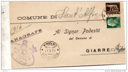 1941    LETTERA CON ANNULLO SANT ALFIO CATANIA - Poststempel