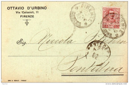 1902 CARTOLINA CON ANNULLO FIRENZE - Marcophilia