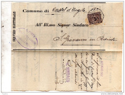 1907  LETTERA CON ANNULLO CASTELLO  D'ARGILE BOLOGNA - Marcofilie