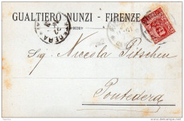 1901    CARTOLINA CON ANNULLO  FIRENZE - Marcophilie