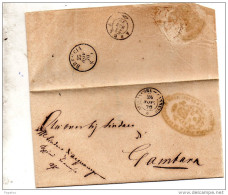 1870   LETTERA CON ANNULLO  ACQUANEGRA  - CANNETO MANTOVA - Storia Postale