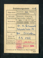 "DDR" 1968, Einlieferungsschein Mit Rotem Einlieferungszettel Ex Berlin (L1220) - Cartas & Documentos