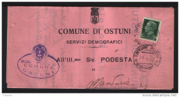 1937   LETTERA CON ANNULLO OSTUNI BRINDISI - Marcofilía