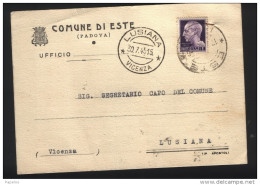 1945  CARTOLINA  CON ANNULLO LUSIANA VICENZA - Poststempel