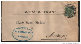 1925 LETTERA CON ANNULLO TRANI BARI - Storia Postale