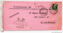 1935   LETTERA CON ANNULLO RIPOSTO CATANIA - Marcophilie