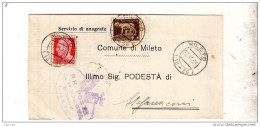 1936   LETTERA CON ANNULLO MILETO VIBO - Marcofilía