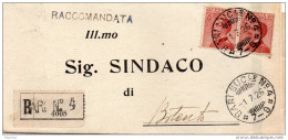 1926  LETTERA RACCOMANDATA  CON ANNULLO BARI 4 - Storia Postale