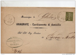 1893 LETTERA CON ANNULLO GHEDI BRESCIA - Poststempel