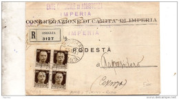 1933   LETTERA RACCOMANDATA  CON ANNULLO ONEGLIA  IMPERIA - Marcophilia