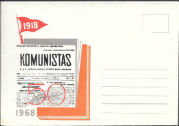 Soviet Lithuania Communist Propaganda Newpaper "Komunistas" Postal Envelope Cover 1968 Unused - Litouwen