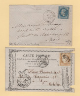 Pontcharra Sur Turdine - 68 - Rhone - GC 4489 - 1 Lettre + 1 Carte Precurseur - 1849-1876: Klassik