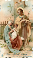 IMAGE RELIGIEUSE DENTELÉE - JÉSUS - MARIE- JOSEPH,  PRIEZ POUR NOUS - - Imágenes Religiosas