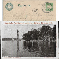 Bavière 1906. Carte Postale, Entier TSC. Exposition De Nürnberg. Phare Au Lac De Dutzendteich - Faros
