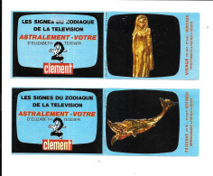 EC89 - VIGNETTES BISCOTTES CLEMENT - SIGNES DU ZODIAQUE - ASTRALEMENT VOTRE A2 - ELIZABETH TEISSIER - Other & Unclassified