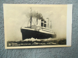 Cpa Anvers Antwerpen Red Star Line Steamer Lapland Bateau Paquebot 1935 Cachet Dover Ostende - Antwerpen