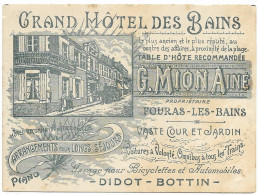 CARTE PUBLICITE GRAND HOTEL DES BAINS à FOURAS LES BAINS G. MION AINE - Werbung