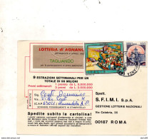 1982 CARTOLINA LOTTERIA DI AGNANO - 1981-90: Marcophilia