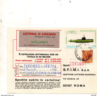 1982 CARTOLINA LOTTERIA DI AGNANO  CON ANNULLO BUSTO ARSIZIO VARESE - 1981-90: Marcophilie