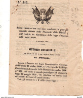 1861 DECRETO CON CUI SONO CONDONATE LE PENE PECUNIARIE SULLE MANI MORTE - Decretos & Leyes