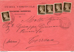 1941 LETTERA INTESTATA CURIA VESCOVILE DI POLICASTRO  BUSSENTINO  SALERNO - Marcophilia