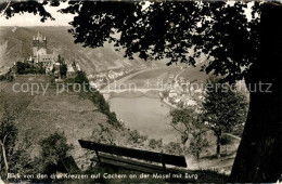 73331167 Cochem Mosel Blick Von Den Drei Kreuzen Mit Burg Cochem Mosel - Cochem