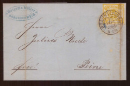 Allemagne BRAUNSCHWEIG Brunswick Lettre Brief Cover Cachet 1865 , Timbre YT N°11 Cote Sur Lettre 525€ - Braunschweig