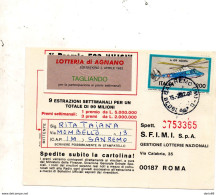 1982 CARTOLINA LOTTERIA DI AGNANO  CON ANNULLO SANREMO - 1981-90: Storia Postale