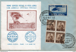 1947  LETTERA CON ANNULLO CONVEGNO NAZIONALE E COMMERCIO FILATELICO MILANO - 1946-60: Storia Postale