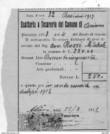 1913  ESATTORIA DEL COMUNE DI ARIANO AVELLINO CON MARCHE DA BOLLO - Historical Documents