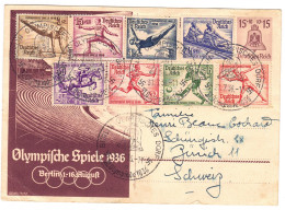 Jeux Olympiques Berlin 1936 //  Entier Postal  Pour La Suisse - Estate 1936: Berlino