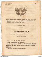 1870  DECRETO  ROMA E' ABOLITO OGNI PRIVILEGIO DI FORO - Decrees & Laws