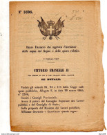 1867  DECRETO  CHE APPROVA L'ISCRIZIONE DELLE ACQUE DEL REGNO - Décrets & Lois