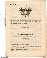 1870  DECRETO  ROMA - Gesetze & Erlasse