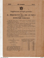 1877  PREFETTURA DI CUNEO ANNUNZI LEGALI - Historische Documenten