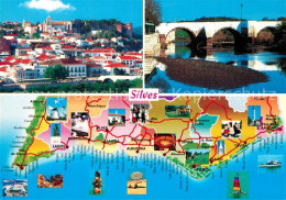 73328536 Silves Algarve Panoramakarte Stadtpanorama Bruecke Silves Algarve - Autres & Non Classés