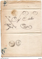 1853  LETTERA CON ANNULLO CHERASCO   CUNEO + SAVIGLIANO - 1. ...-1850 Vorphilatelie